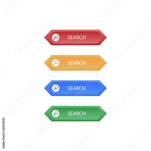 Set of Hexagonal Search Button