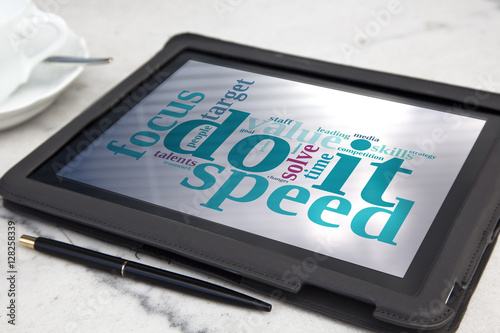 tablet with yes we can word cloud