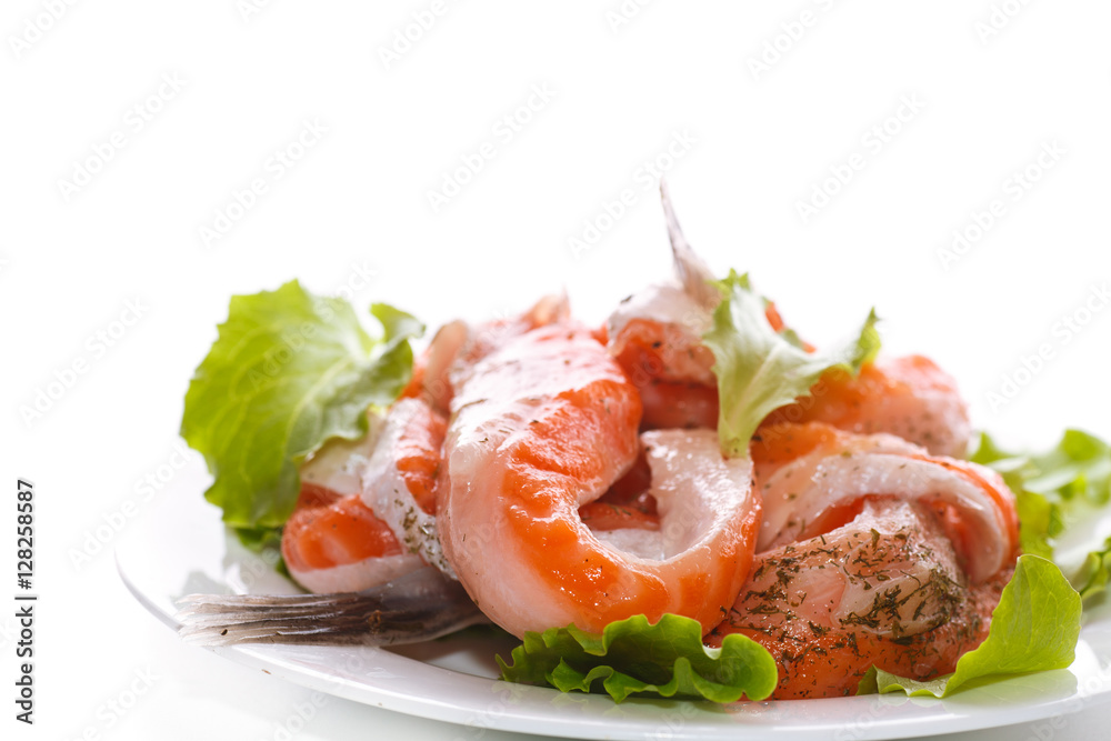 salted salmon bellies with spices salted salmon bellies with spices