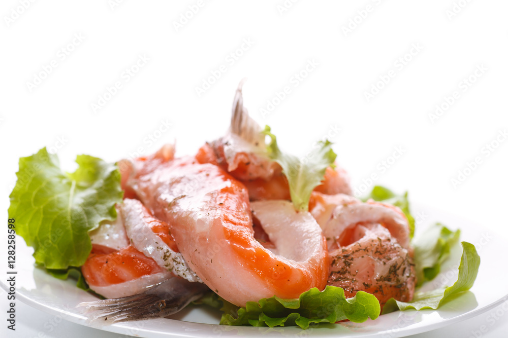 salted salmon bellies with spices