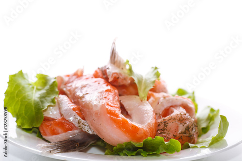 salted salmon bellies with spices