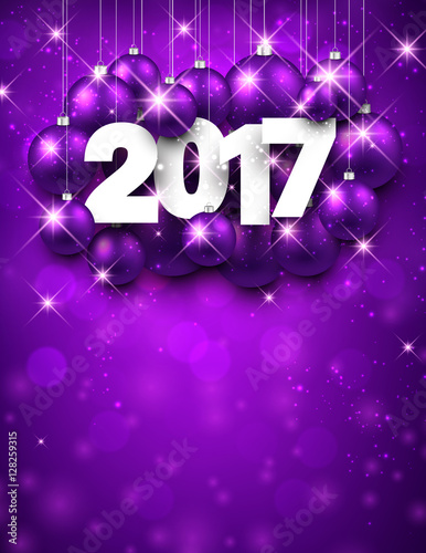 Purple 2017 New Year background.
