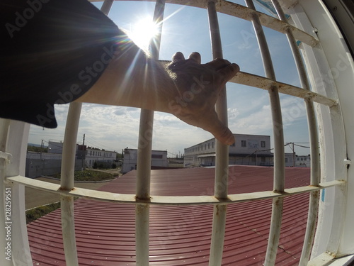 Fence in the colony of special regime. Inner perimeter. Russia 