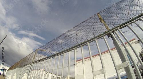 Fence in the colony of special regime. Inner perimeter. Russia 