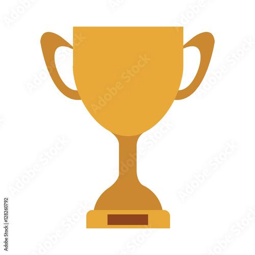 silhouette colorful Trophy Cup with plate vector illustration