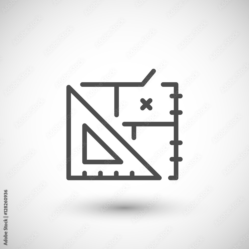Architectural blueprint line icon Architectural blueprint line icon