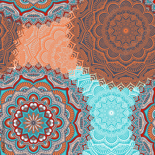 Ethnic floral seamless pattern