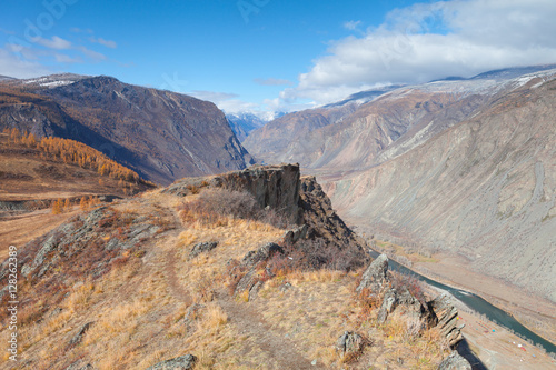 The valley of the river Chulyshman, mountain pass katu Yaryk. The Altai Republic