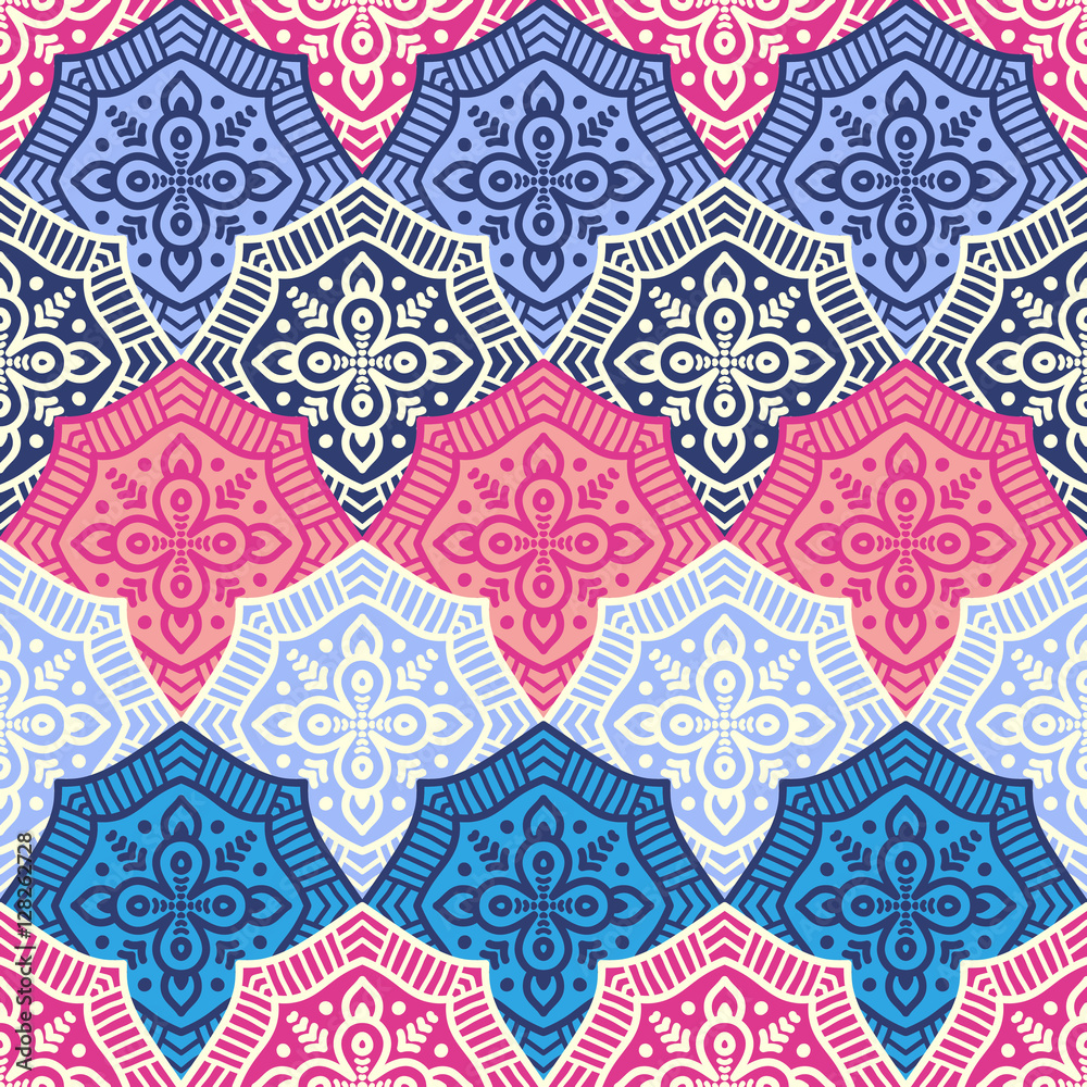 Ethnic floral seamless pattern