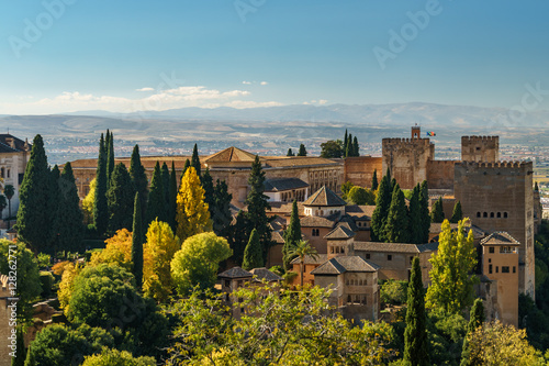 Alhambra gardens in autumn colors