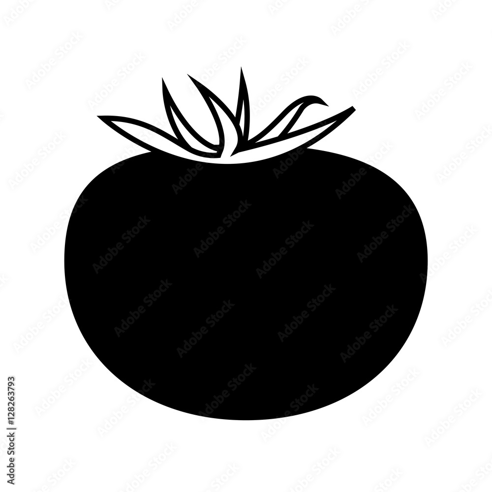 silhouette monochrome with tomato vegetable vector illustration silhouette monochrome with tomato vegetable vector illustration