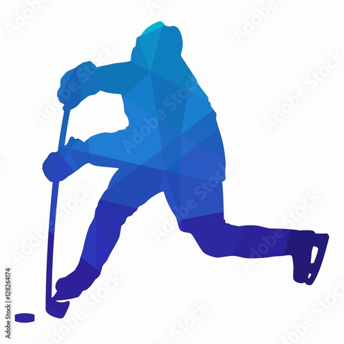 silhouette of a ice hockey player. vector drawing