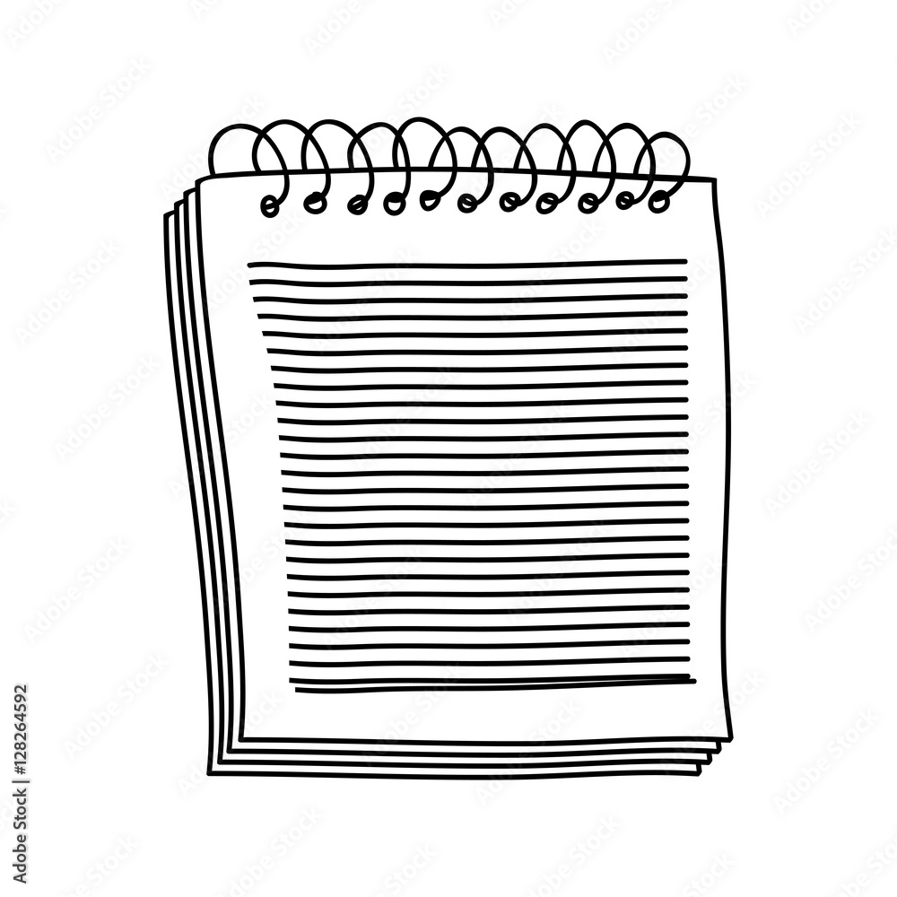 contour of notebook of spiral with sheets vector illustration contour of notebook of spiral with sheets vector illustration