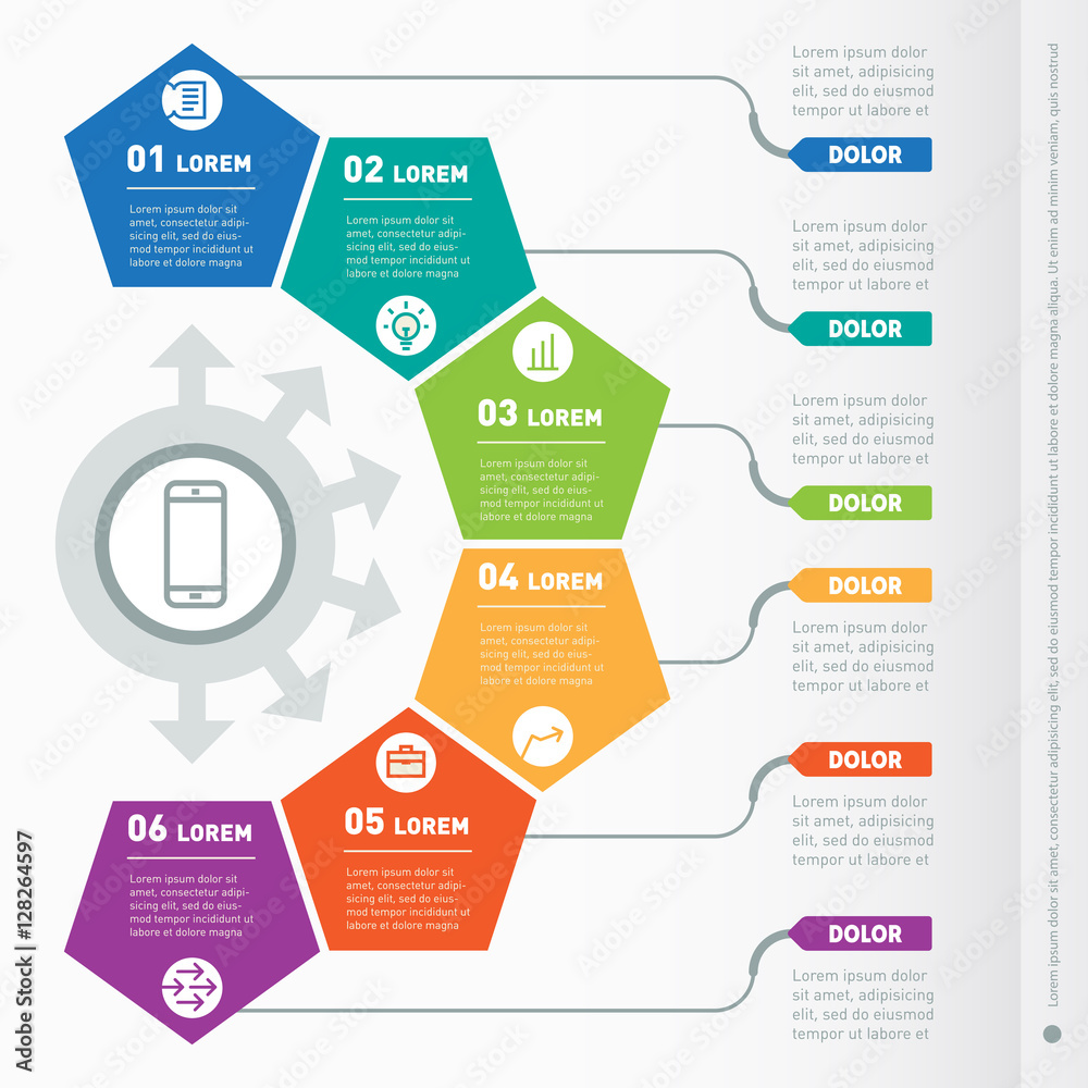 Part of the report with icons set. Vector infographic of technol