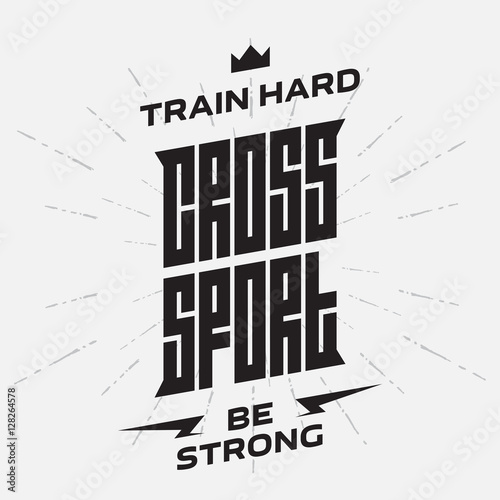 Cross Sport emblem with original lettering and motivating slogan