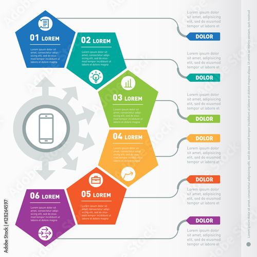 Part of the report with icons set. Vector infographic of technol