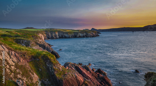 Pembrokeshire coastline sunset