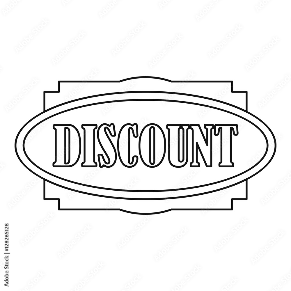 Discount label icon. Outline illustration of discount label vector icon for web