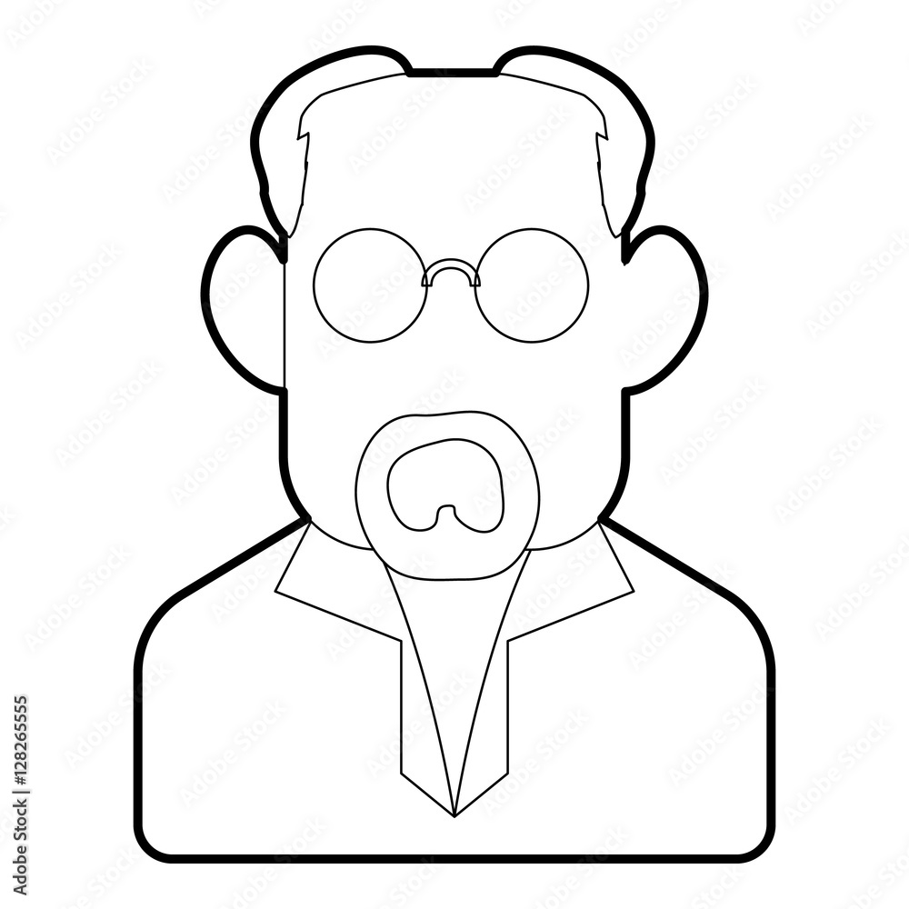 Scientist icon. Outline illustration of scientist vector icon for web design Scientist icon. Outline illustration of scientist vector icon for web design