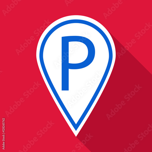 Car parking pointer icon. Flat illustration of parking pointer vector icon for web design