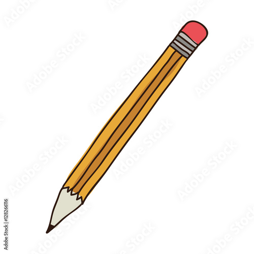 silhouette colorful of pencil with eraser vector illustration