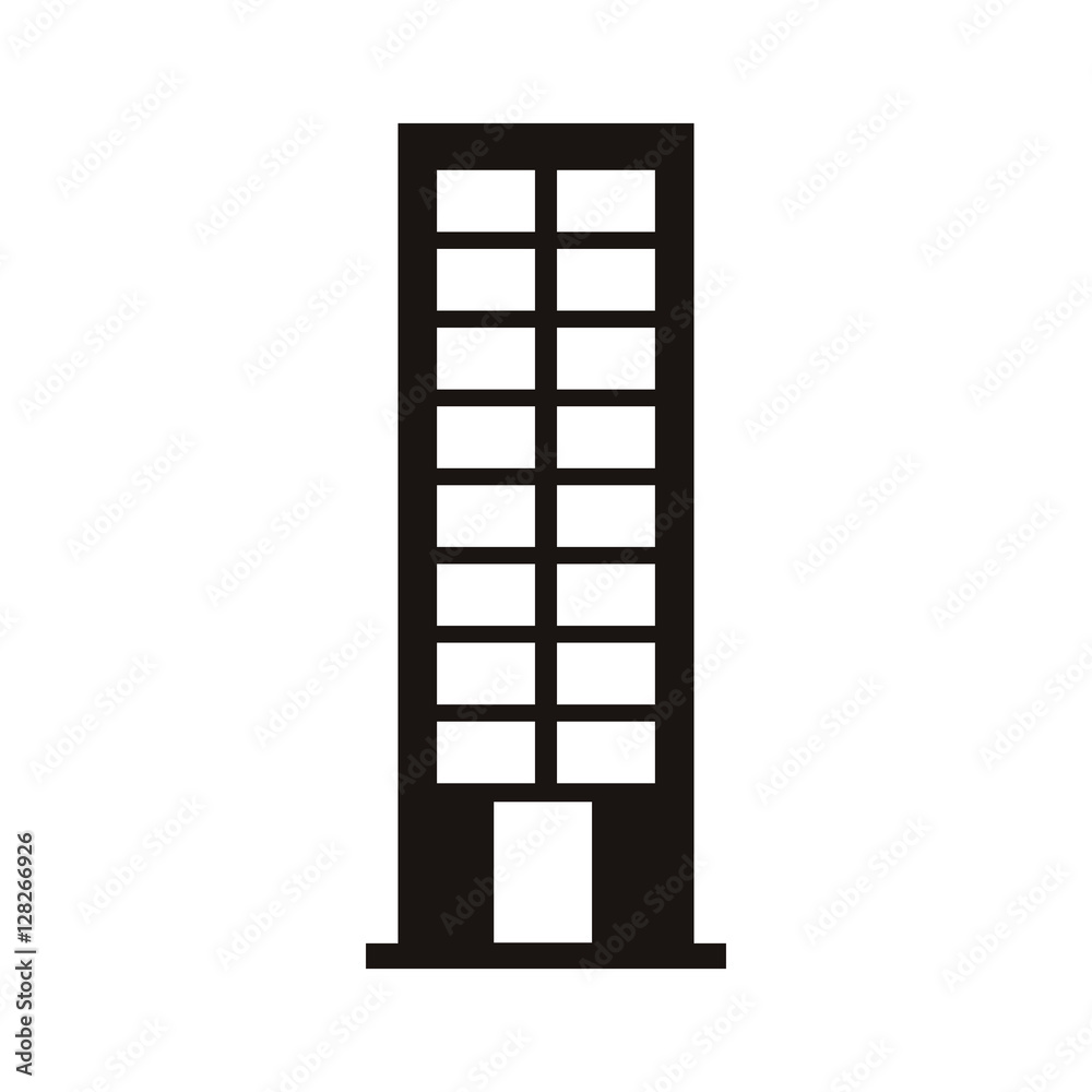 silhouette monochrome with office building vector illustration silhouette monochrome with office building vector illustration