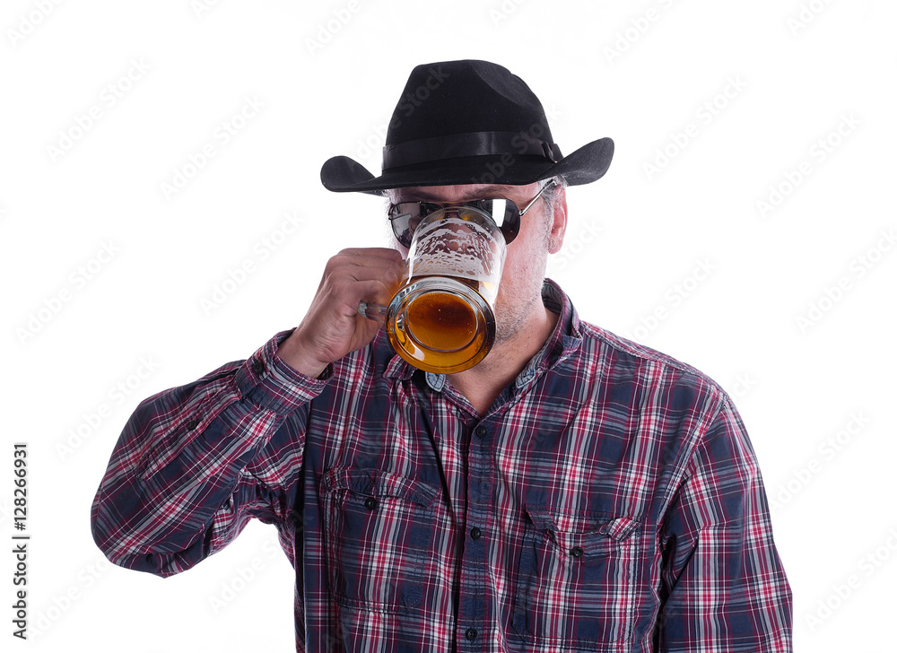 Big Mouth Toys Blue Drinking Beer Cowboy Hat - One Size Plastic Party Hat
