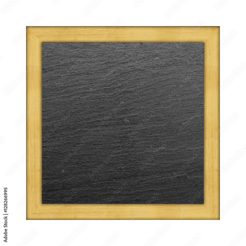 Wooden frame on black slate background Wooden frame on black slate background