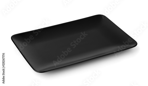 Black rectangle serving platter
