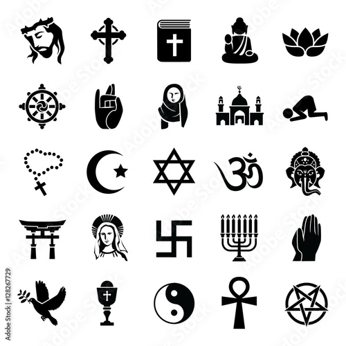 Religion glyph vector icons