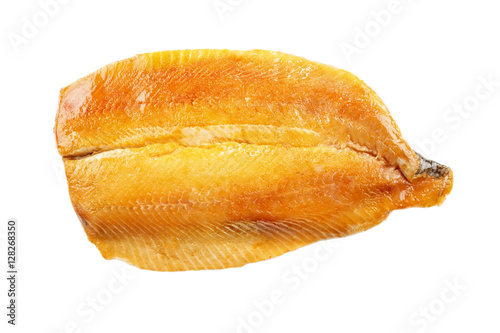 scottish kipper fillet, isolated on white photo