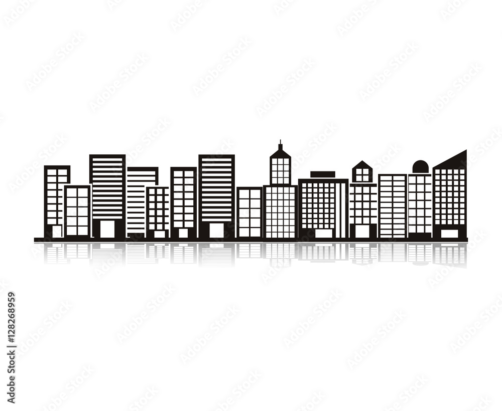 monochrome building and city illustration scene vector illustration monochrome building and city illustration scene vector illustration