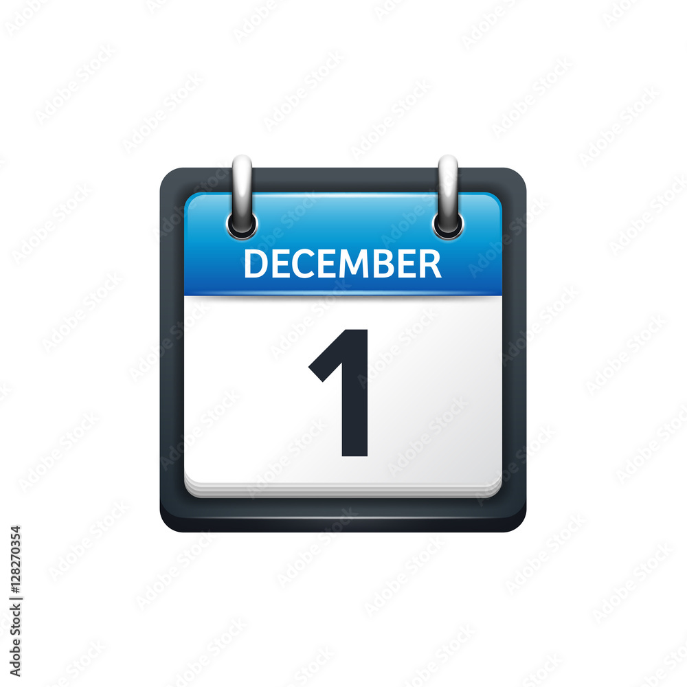 December 1. Calendar icon.Vector illustration,flat style.Month and date.Sunday,Monday,Tuesday,Wednesday,Thursday,Friday,Saturday.Week,weekend,red letter day. 2017,2018 year.Holidays. December 1. Calendar icon.Vector illustration,flat style.Month and date.Sunday,Monday,Tuesday,Wednesday,Thursday,Friday,Saturday.Week,weekend,red letter day. 2017,2018 year.Holidays.