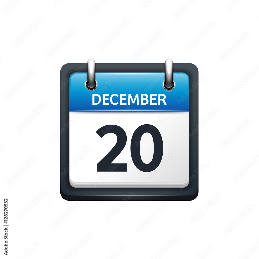 December 20. Calendar icon.Vector illustration,flat style.Month and date.Sunday,Monday,Tuesday,Wednesday,Thursday,Friday,Saturday.Week,weekend,red letter day. 2017,2018 year.Holidays. December 20. Calendar icon.Vector illustration,flat style.Month and date.Sunday,Monday,Tuesday,Wednesday,Thursday,Friday,Saturday.Week,weekend,red letter day. 2017,2018 year.Holidays.