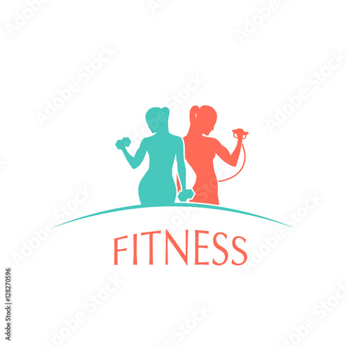 man and woman of fitness  gym silhouette character