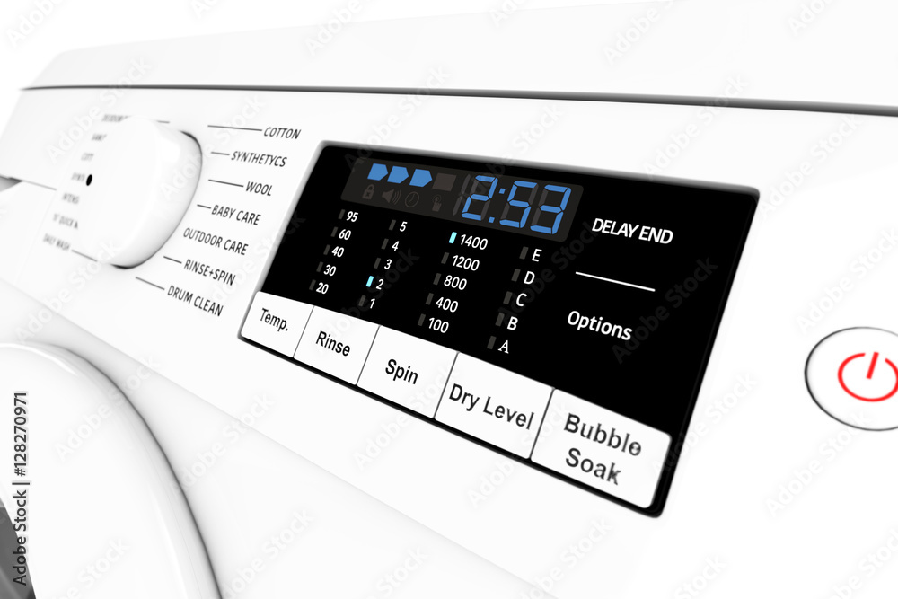Modern Washing Machine Control Panel. 3d Rendering Modern Washing Machine Control Panel. 3d Rendering