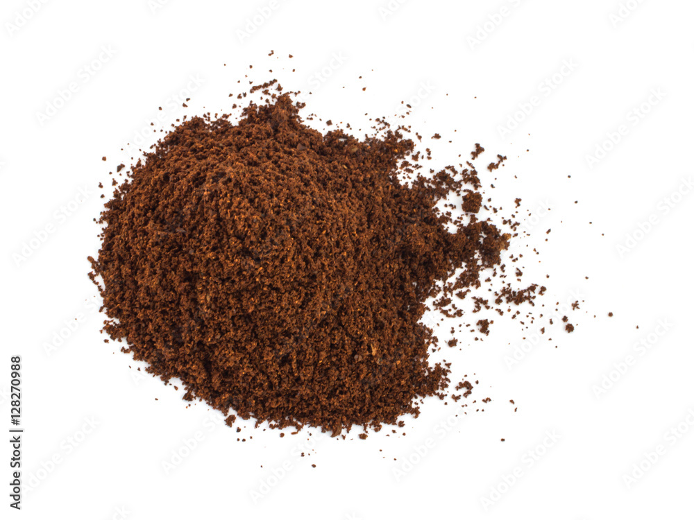 A Pile Of Coffee Grounds Isolated A Pile Of Coffee Grounds Isolated