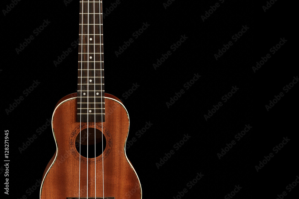 The brown ukulele, clipping path