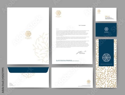 Branding identity template corporate company design, Set for bus