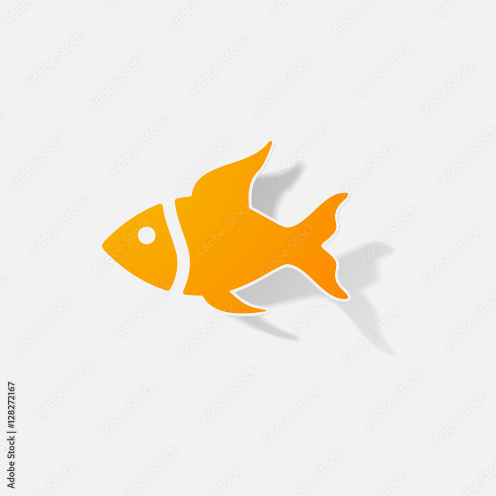 Sticker paper products realistic element design illustration fish