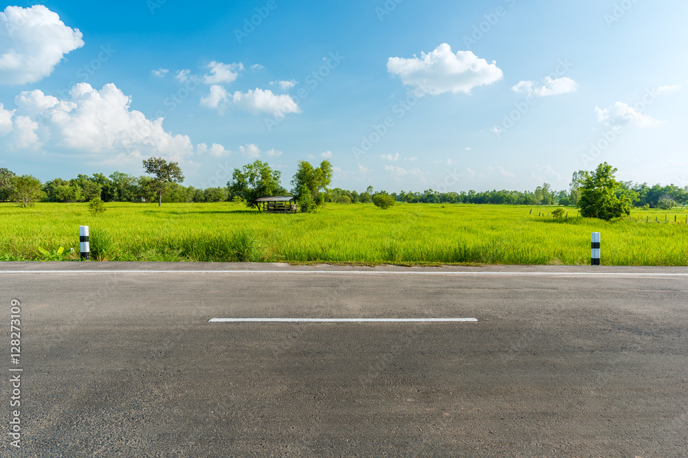 Side view of asphalt road isolated on white background. This has clipping  path. Stock Photo | Adobe Stock
