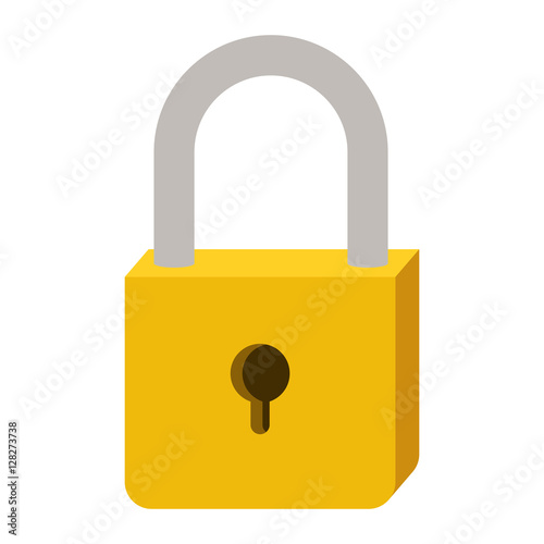 padlock with yellow body and shackle vector illustration