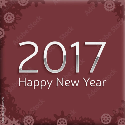 digital happy new year 2017 text design.