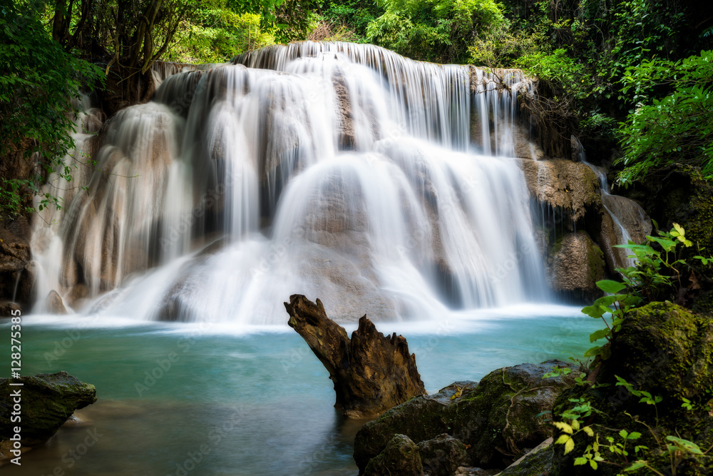 Huay MaeKamin Waterfall is beautiful waterfall in tropical fores