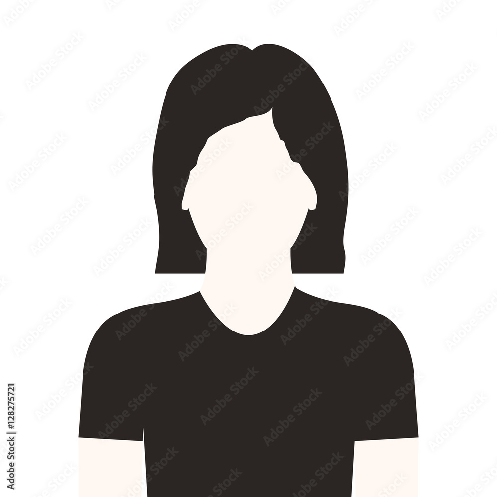 monochrome half body woman with short hair without face vector illustration monochrome half body woman with short hair without face vector illustration