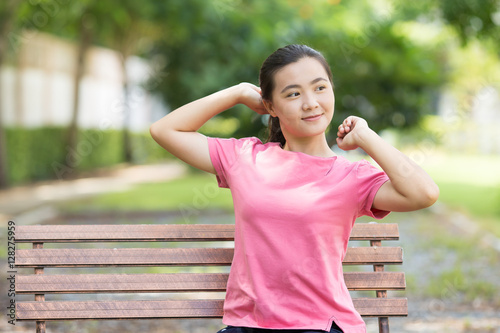 Woman with relax time at the garden