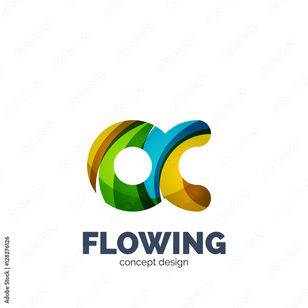 Fototapeta premium Vector set of abstract letter business logo icons