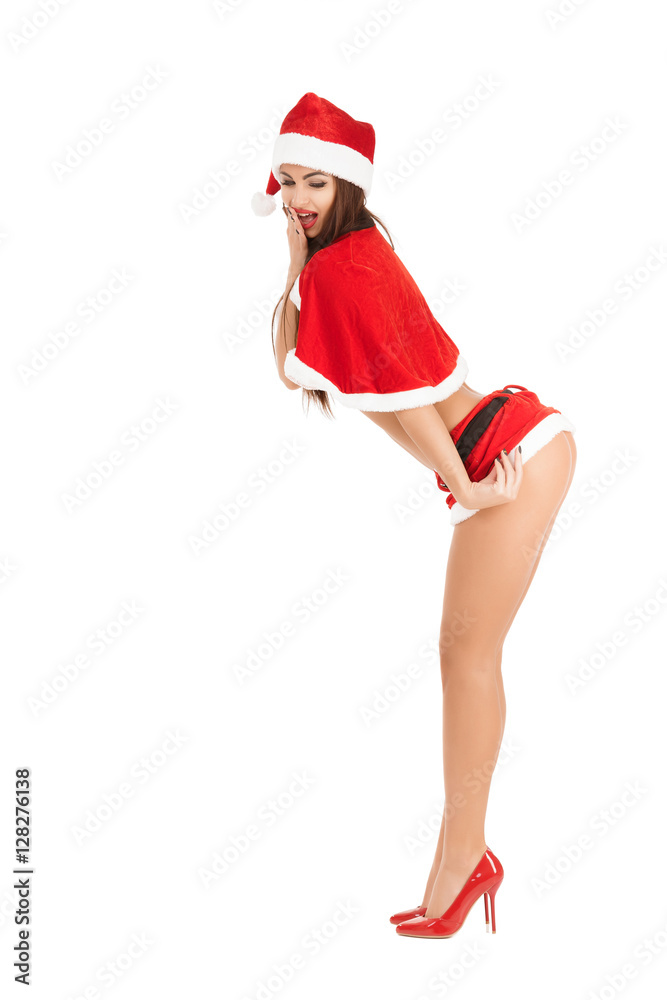 sexy woman wearing santa claus clothes sexy woman wearing santa claus clothes