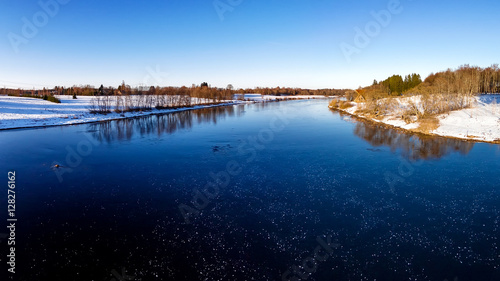 Aerial photo of P  rnu river in Estonia