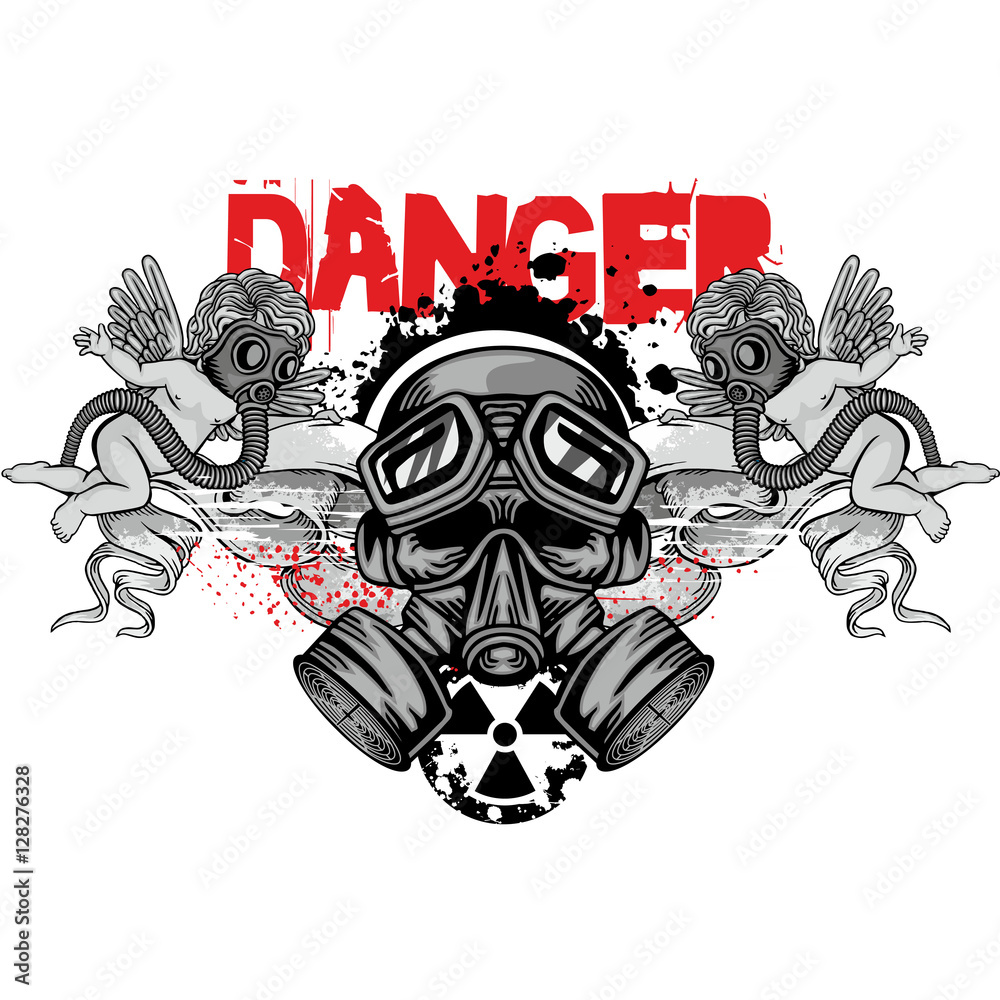 Fototapeta premium grunge skull coat of arms 